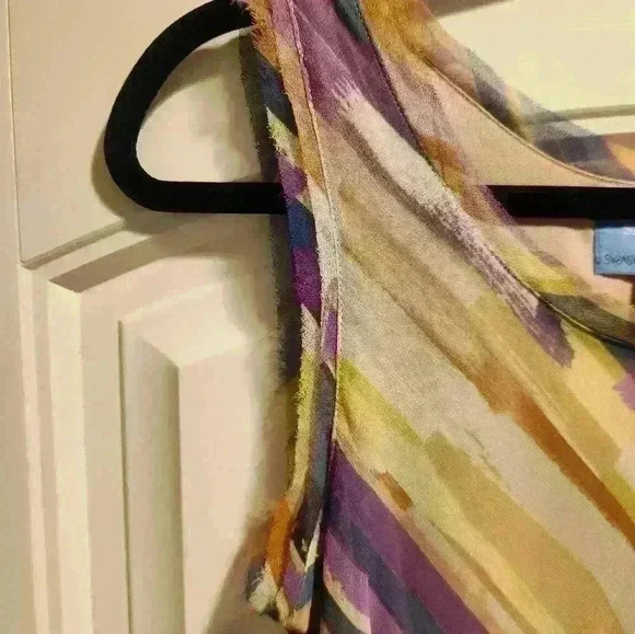 Simply Vera, Vera Wang high-low, distressed slip-on,belt, summer dress small - Picture 5 of 10